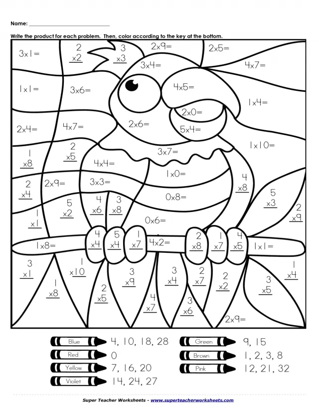 3rd Grade Math Coloring Pages 1