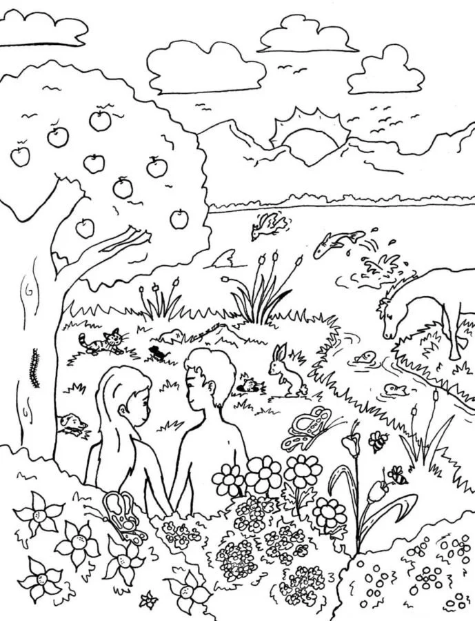 Desenhos de Adao E Eva Para Colorir 99