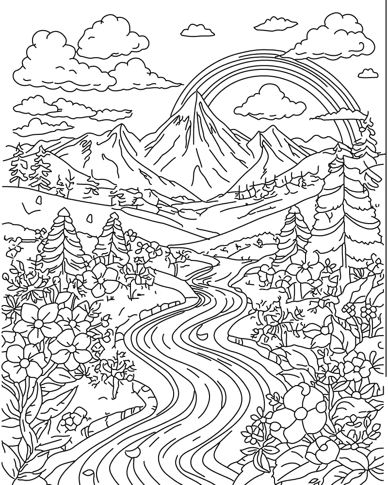 Paisagens Para Adultos Para Colorir 1