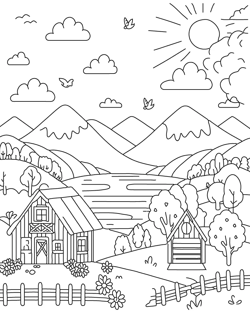 Paisagens Para Adultos Para Colorir 3