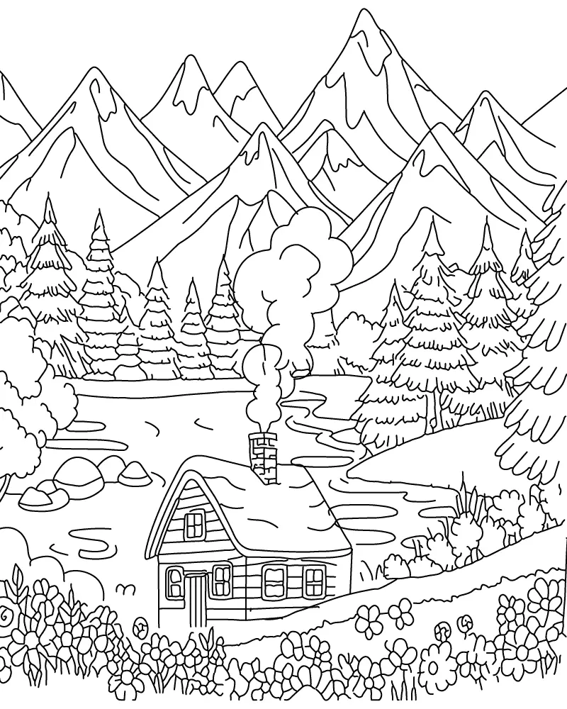 Paisagens Para Adultos Para Colorir 4