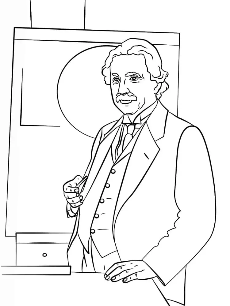 Albert Einstein Coloring pages 1