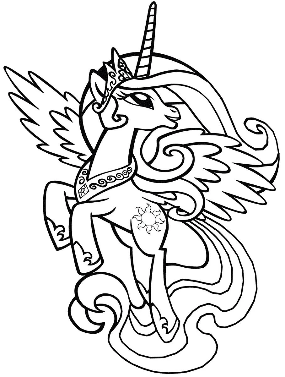 Alicorn Coloring Pages 39