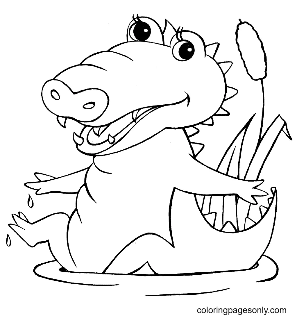 Desenhos de Jacare Para Colorir 60