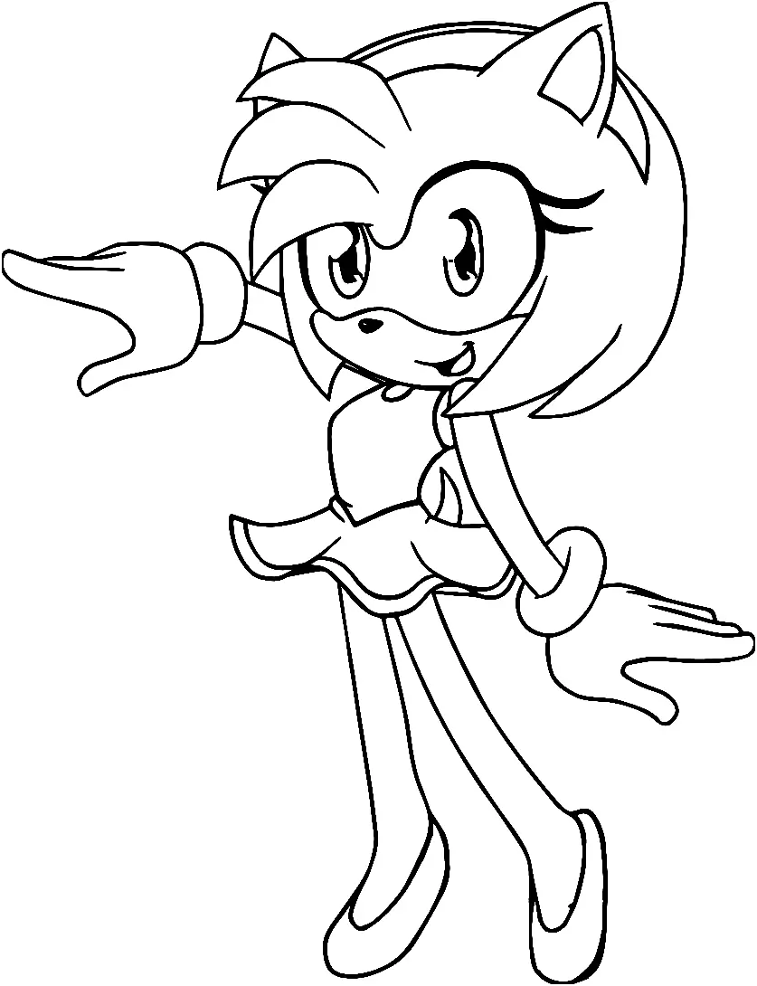 Desenhos de Amy Rose Para Colorir 50