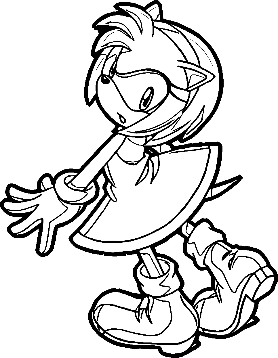 Desenhos de Amy Rose Para Colorir 67