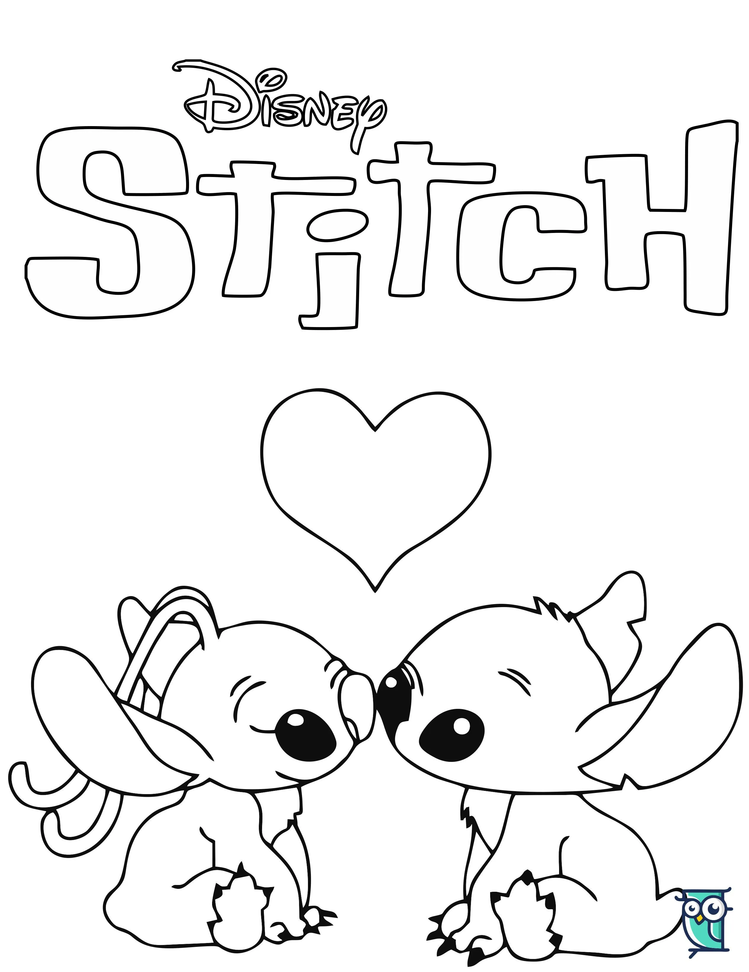 Angel e Stitch para Colorir 1