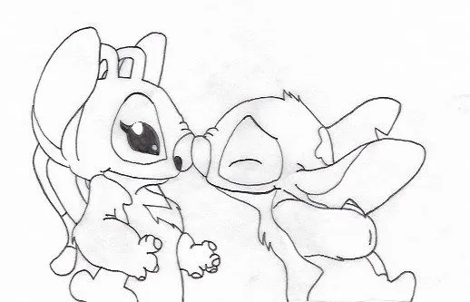 Angel e Stitch para Colorir 25