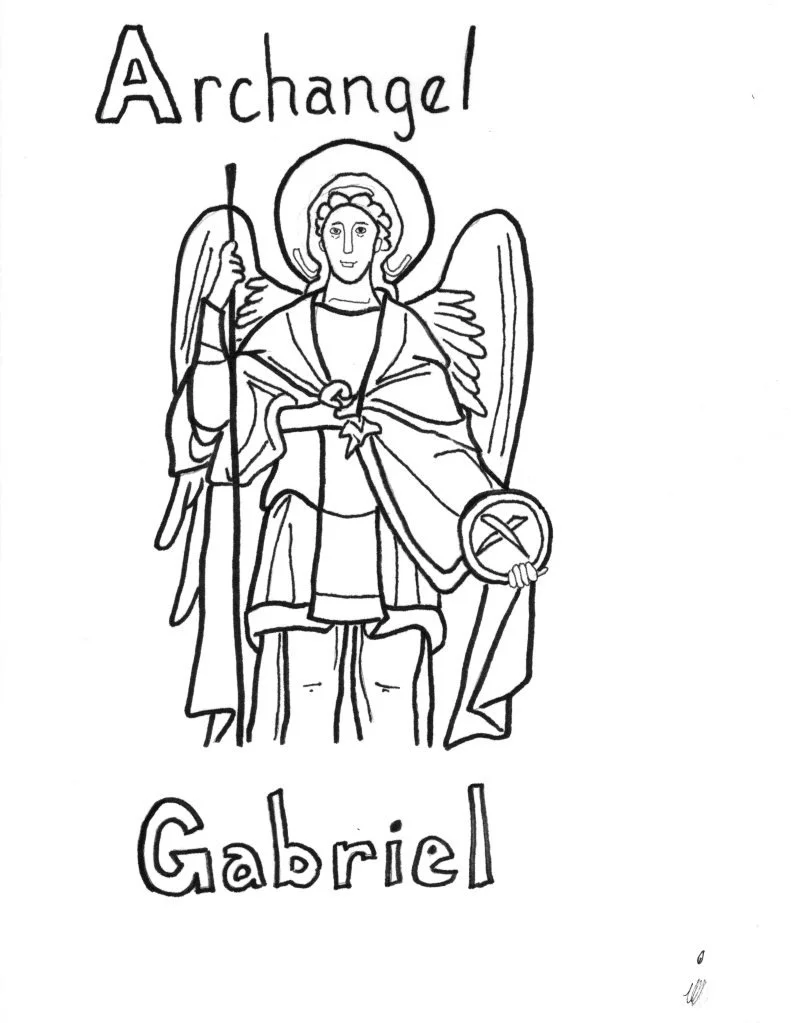 Anjo Gabriel Para Colorir 13