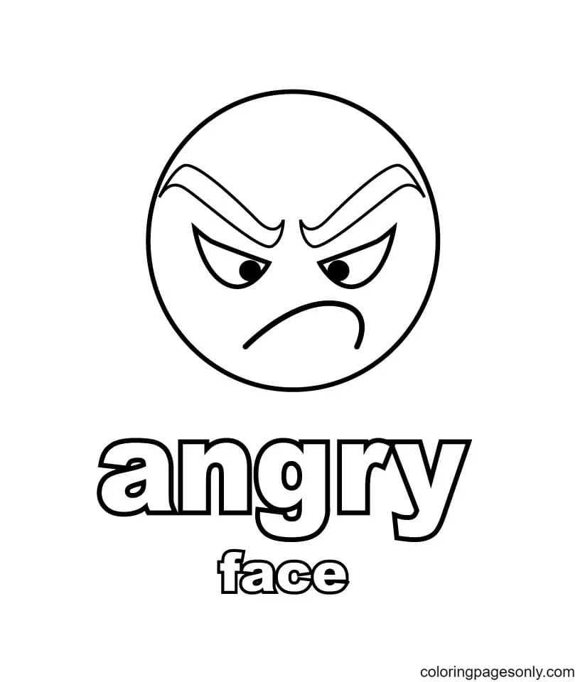 Desenhos de Angry Face para colorir 16