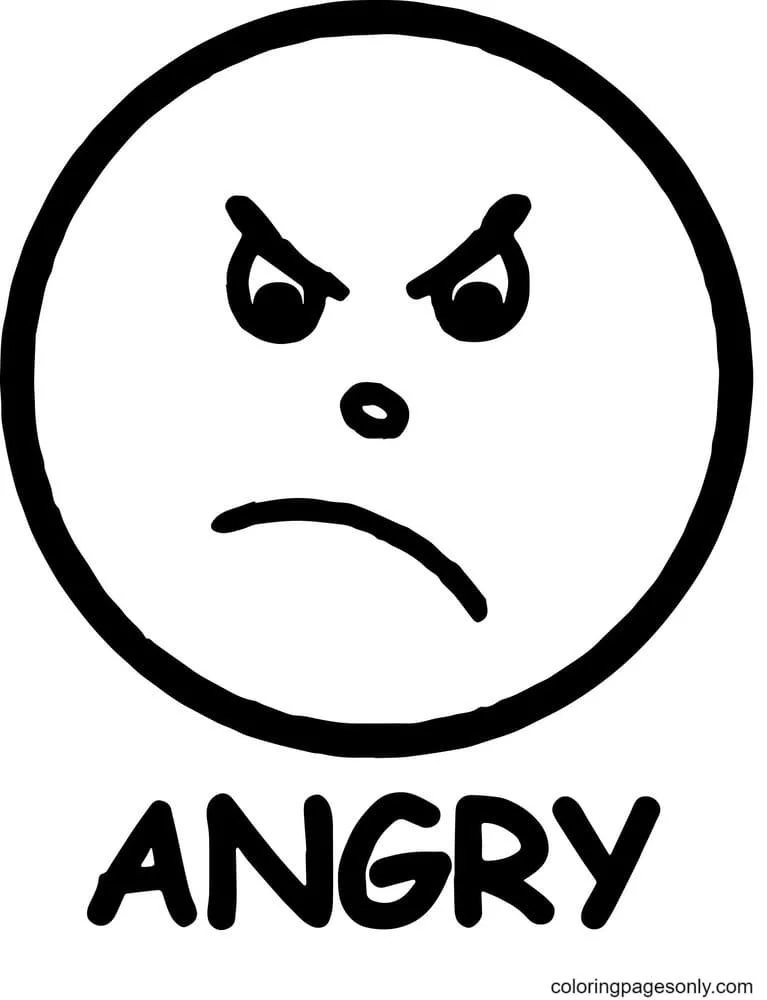 Angry Face Coloring Pages 2