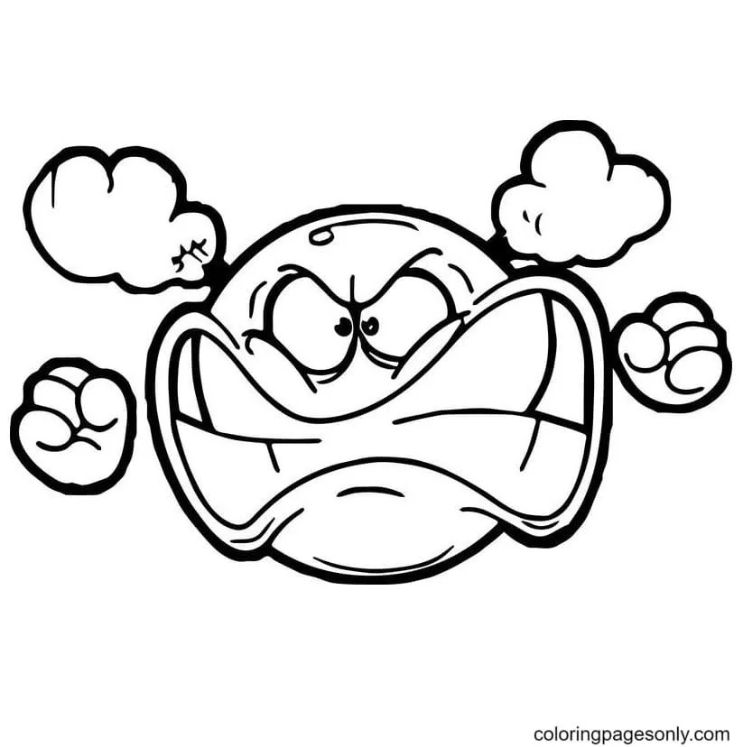 Angry Face Coloring Pages 7