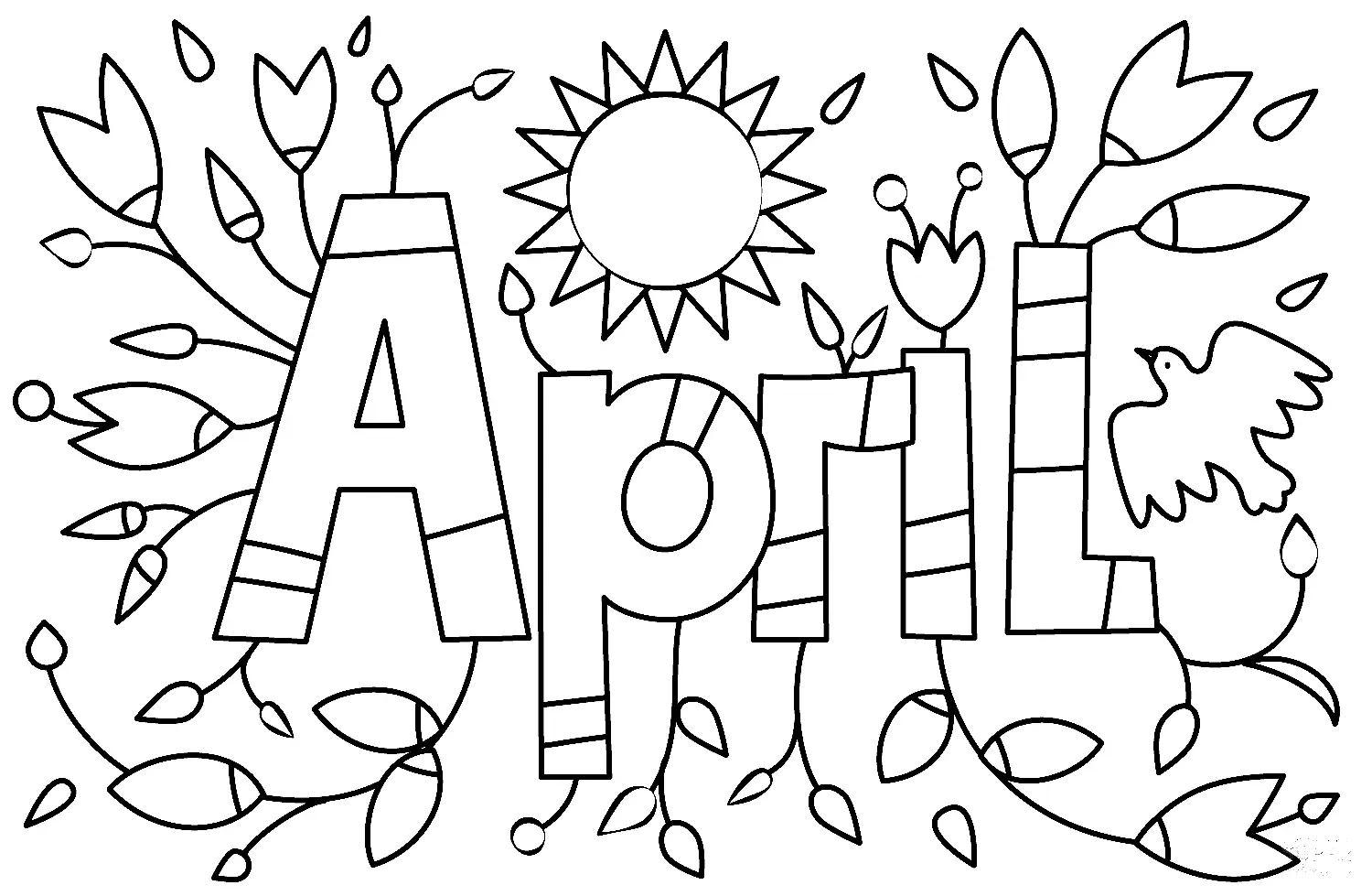 April Coloring Pages 5 Printable for Free Download