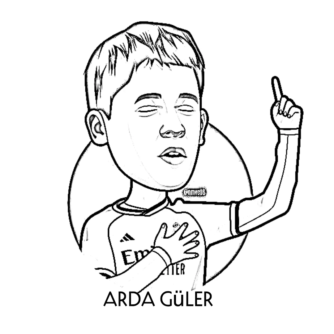 Arda Guler Para Colorir 5