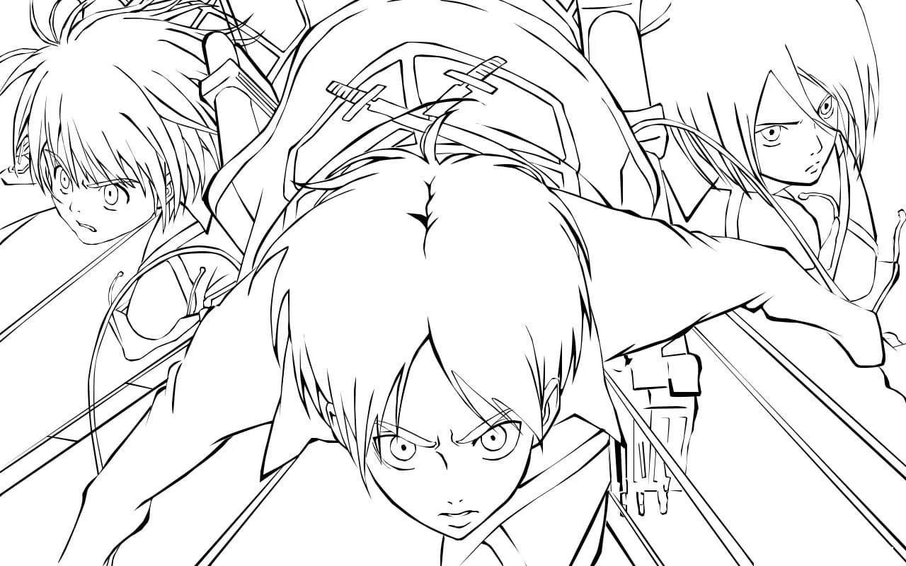 Desenhos de Attack On Titan AOT Desenhos para colorir 12