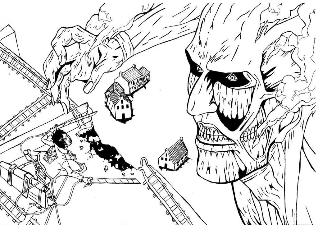 Desenhos de Attack On Titan AOT Desenhos para colorir 44