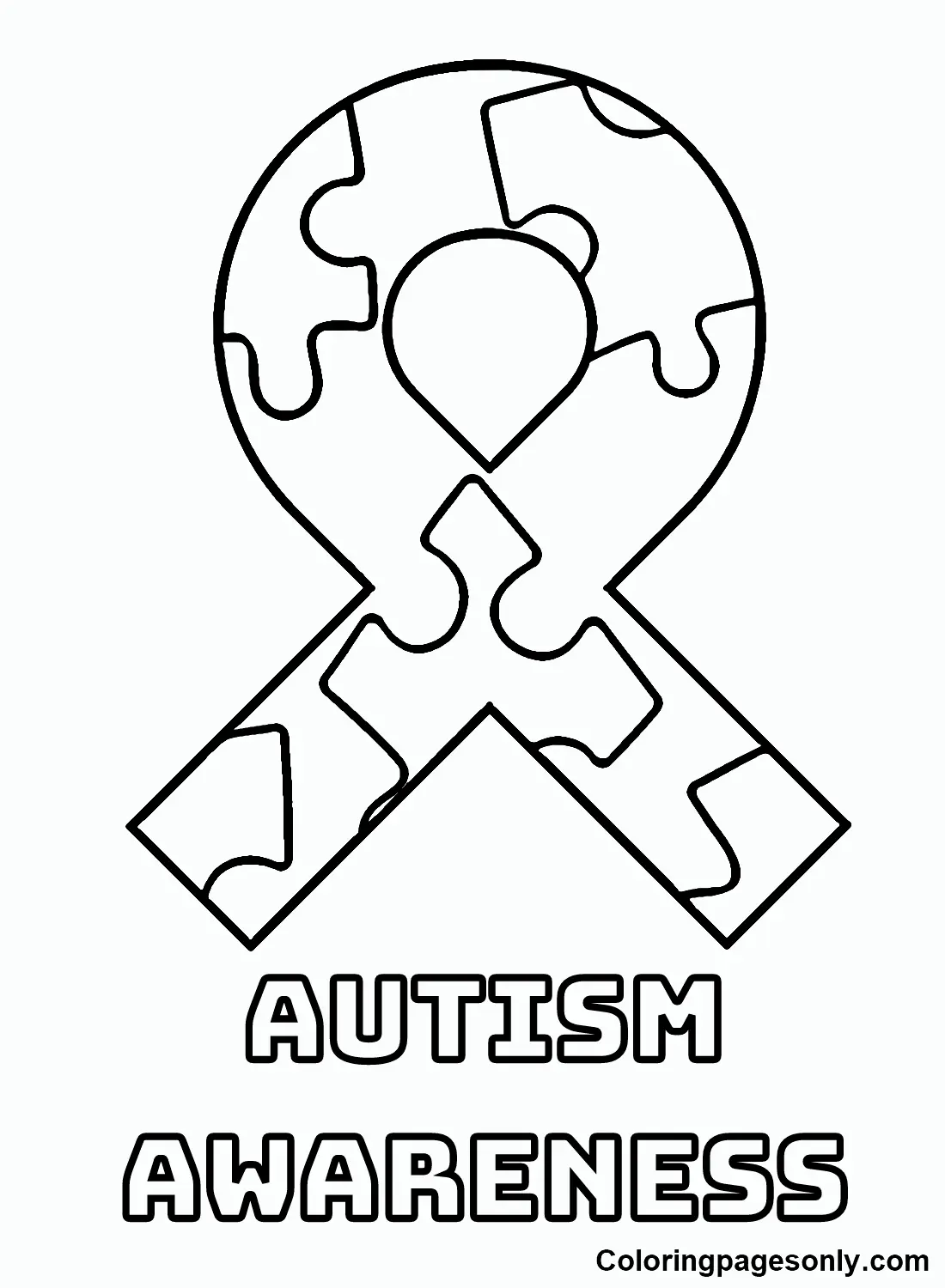 Desenhos de Paginas de Conscientizacao Sobre O Autismo Para Colorir 111