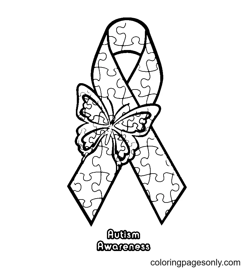 Desenhos de Paginas de Conscientizacao Sobre O Autismo Para Colorir 73