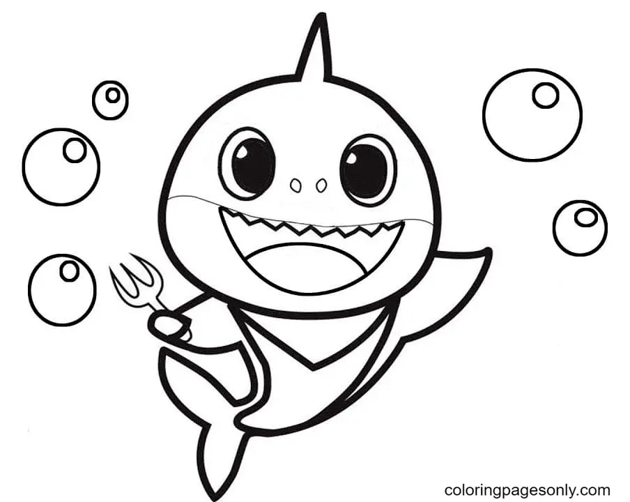 Baby Shark Para Colorear 50