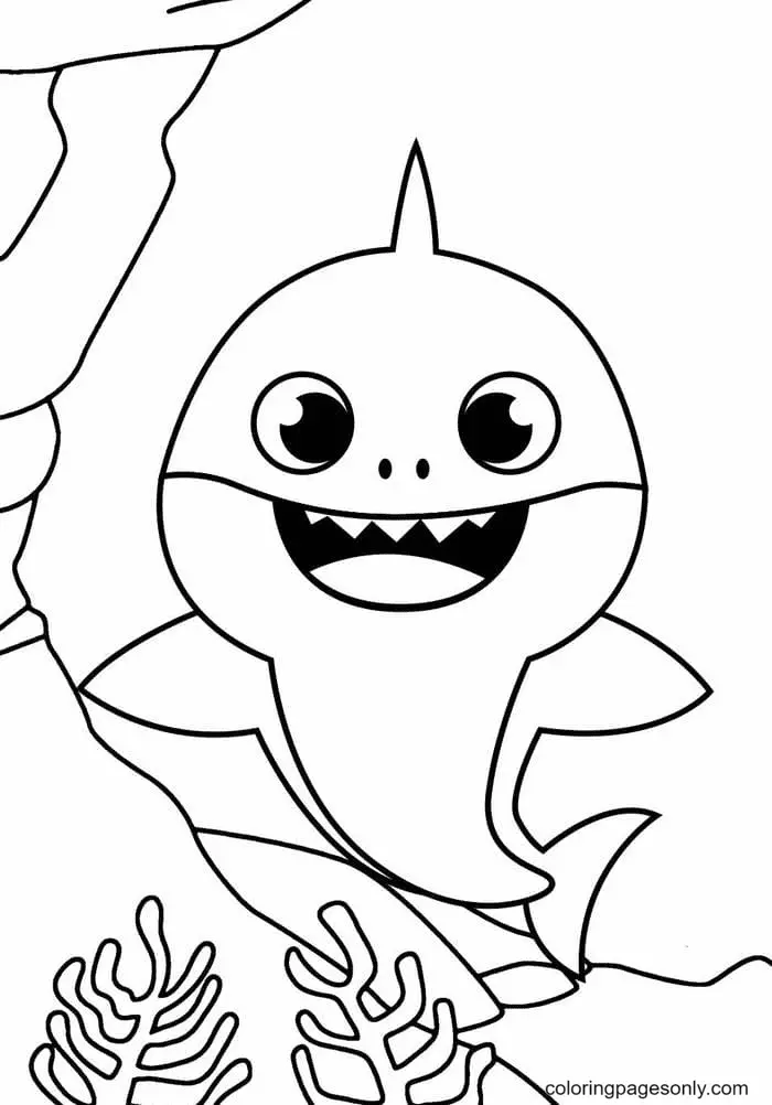 Baby Shark Para Colorear 51