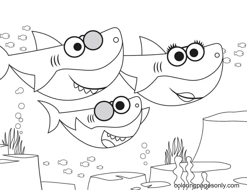 Baby Shark Para Colorear 56