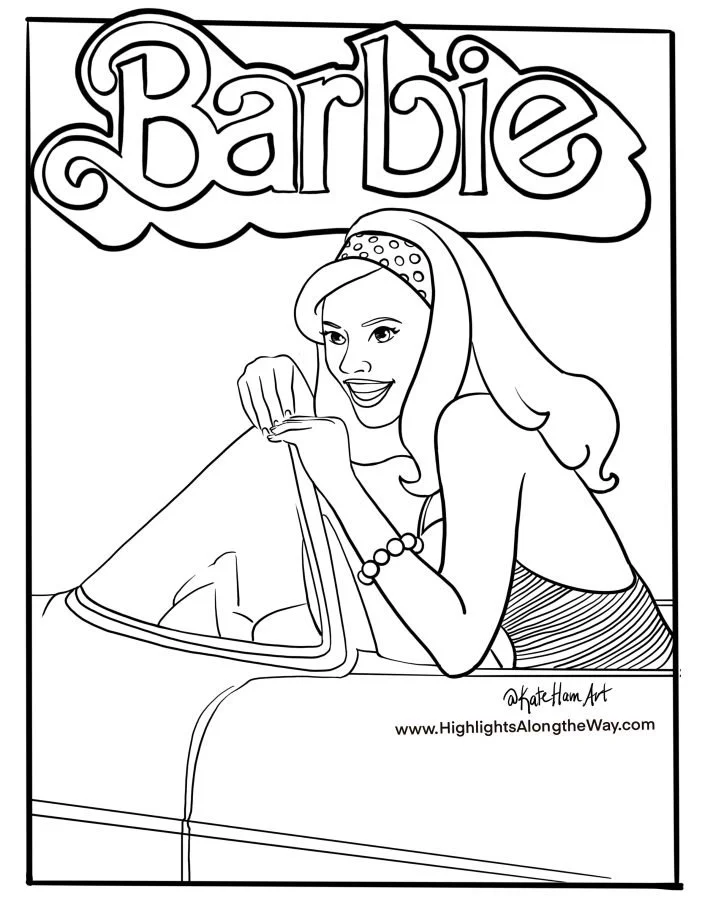 Barbie Car Coloring Pages 17