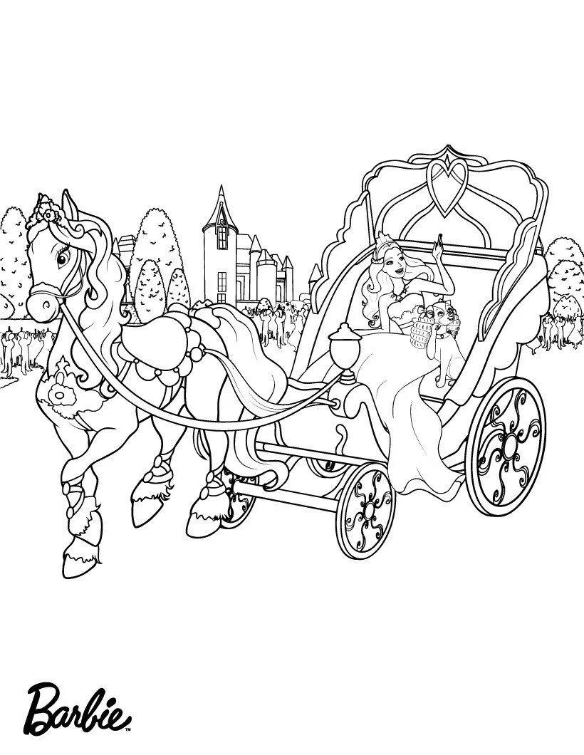 Barbie Horse Coloring Pages 47