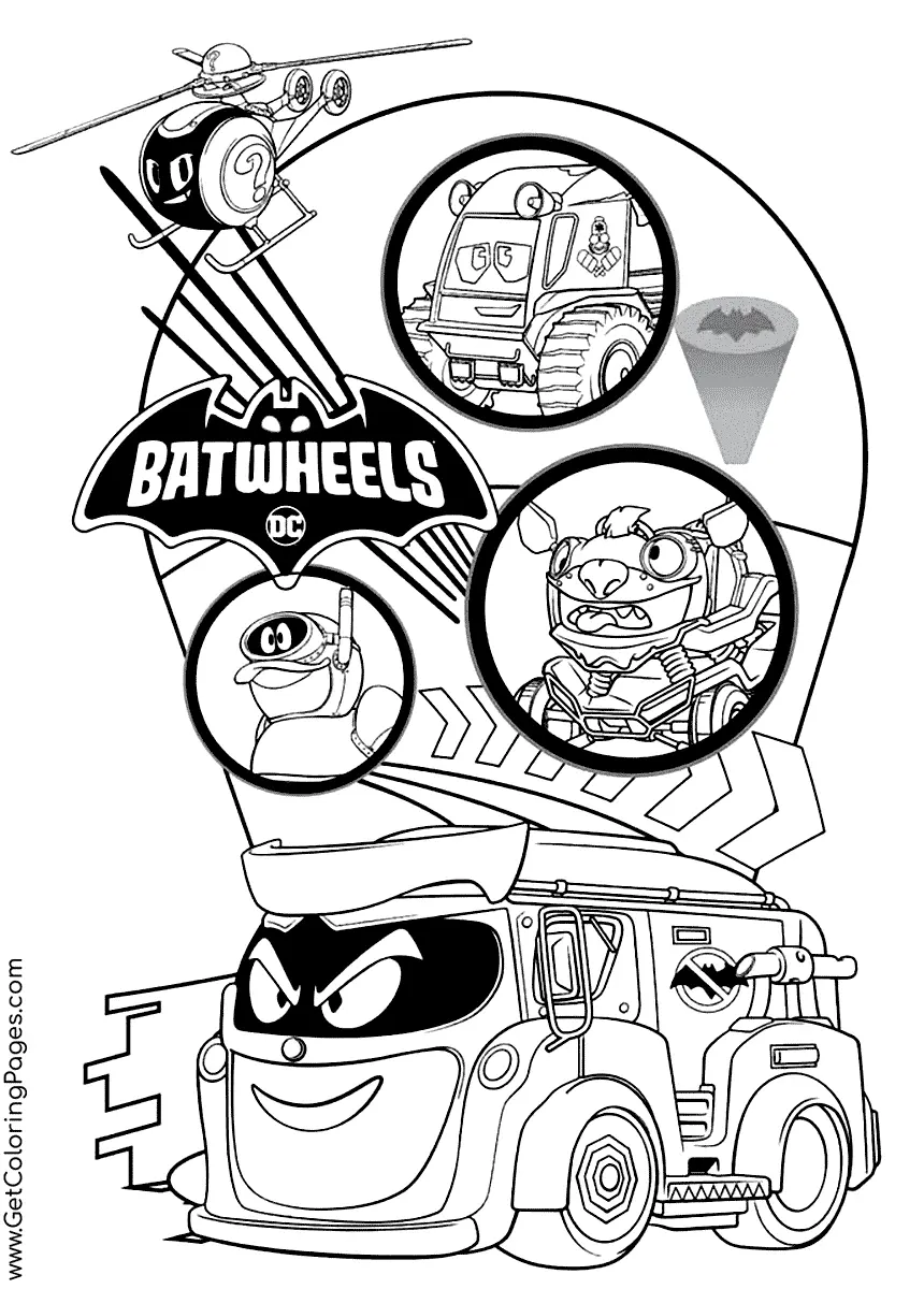 Batwheels Para Colorir 1