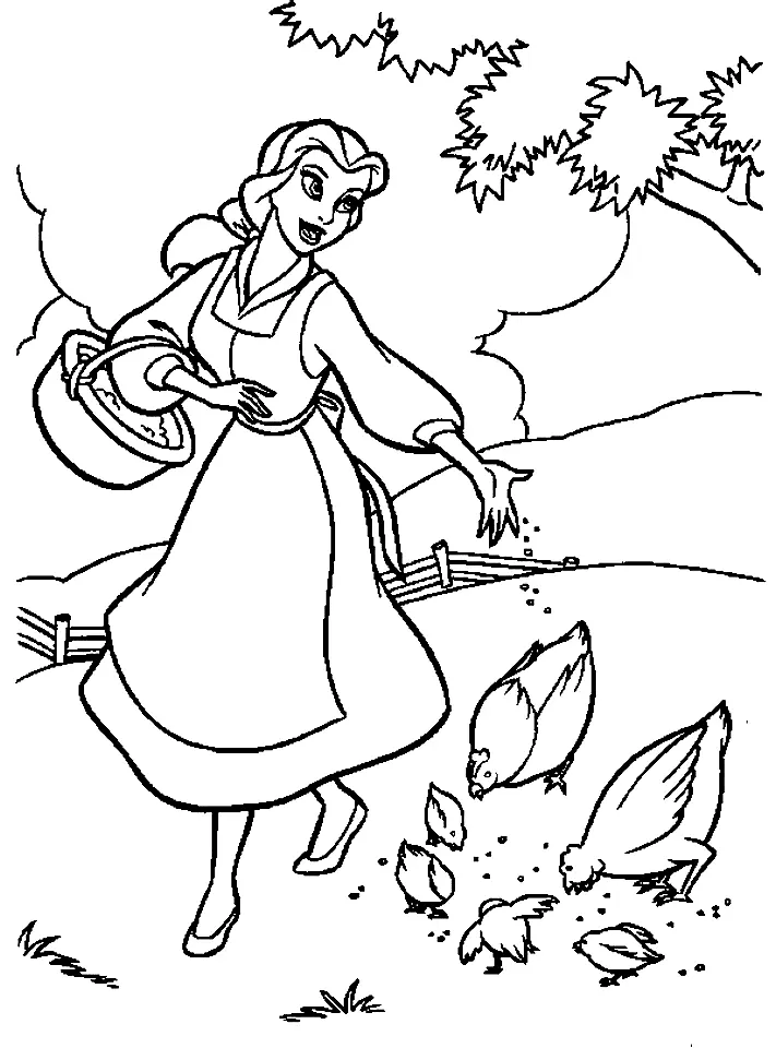 Belle Coloring Pages