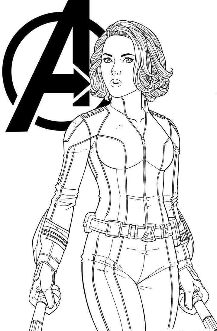 Black Widow Coloring Pages 1