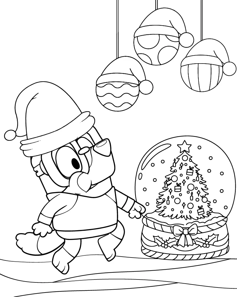 Bluey Christmas Coloring Pages 10