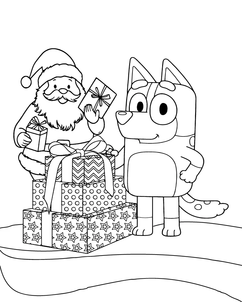 Bluey Christmas Coloring Pages 12