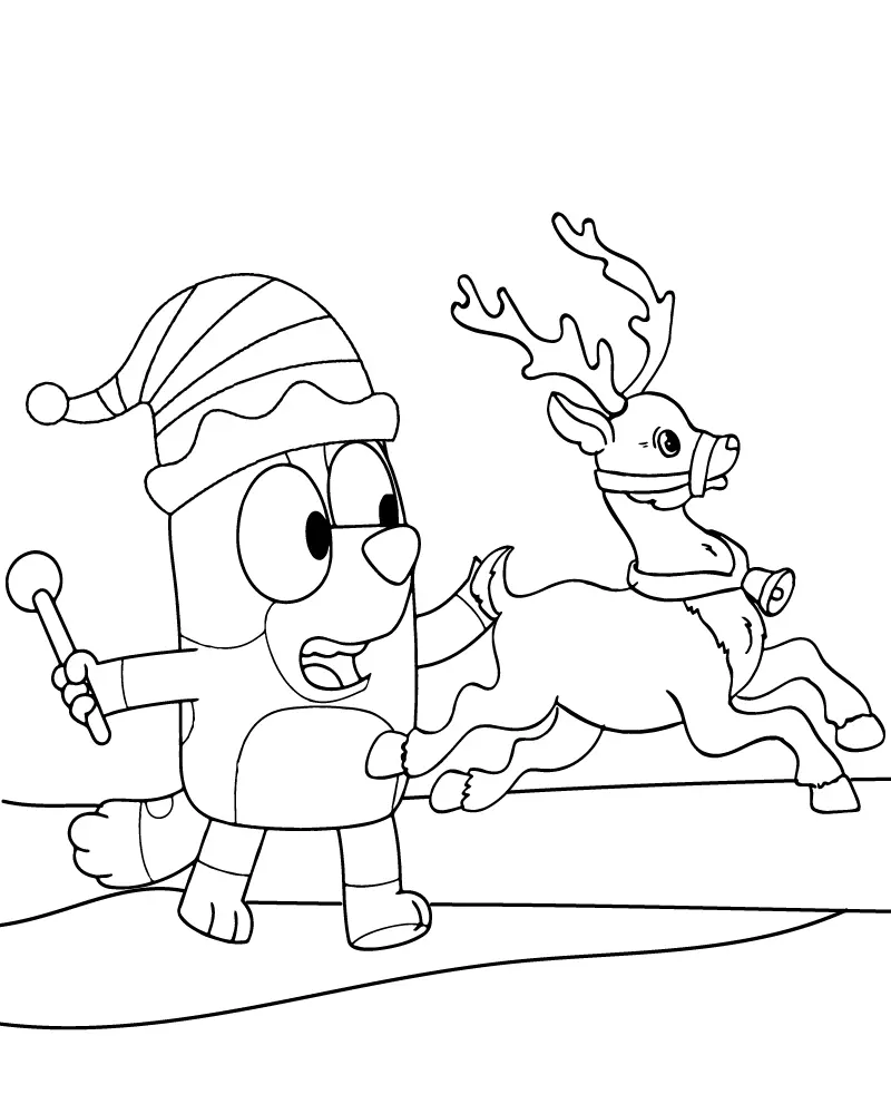 Bluey Christmas Coloring Pages 13