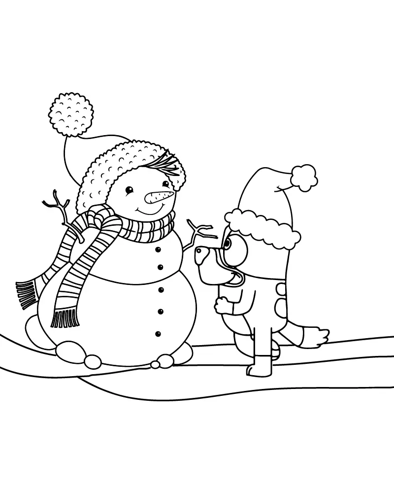 Bluey Christmas Coloring Pages 14