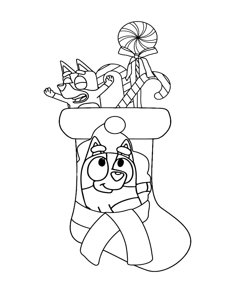 Bluey Christmas Coloring Pages 15