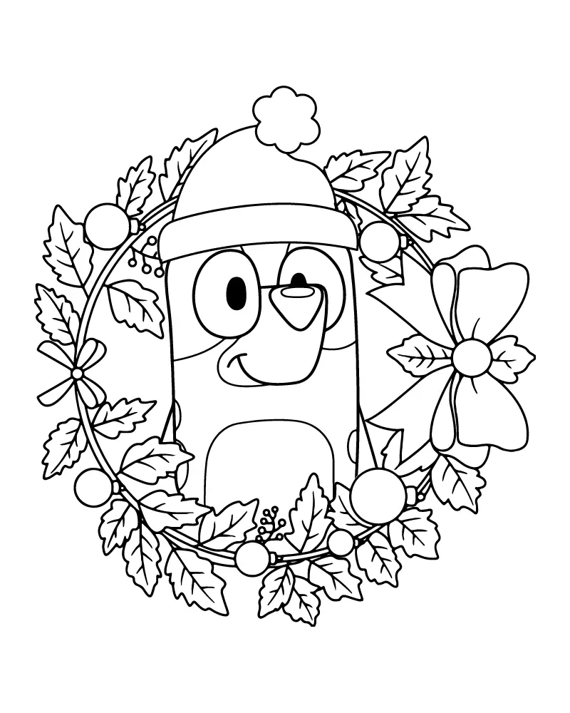 Bluey Christmas Coloring Pages 18