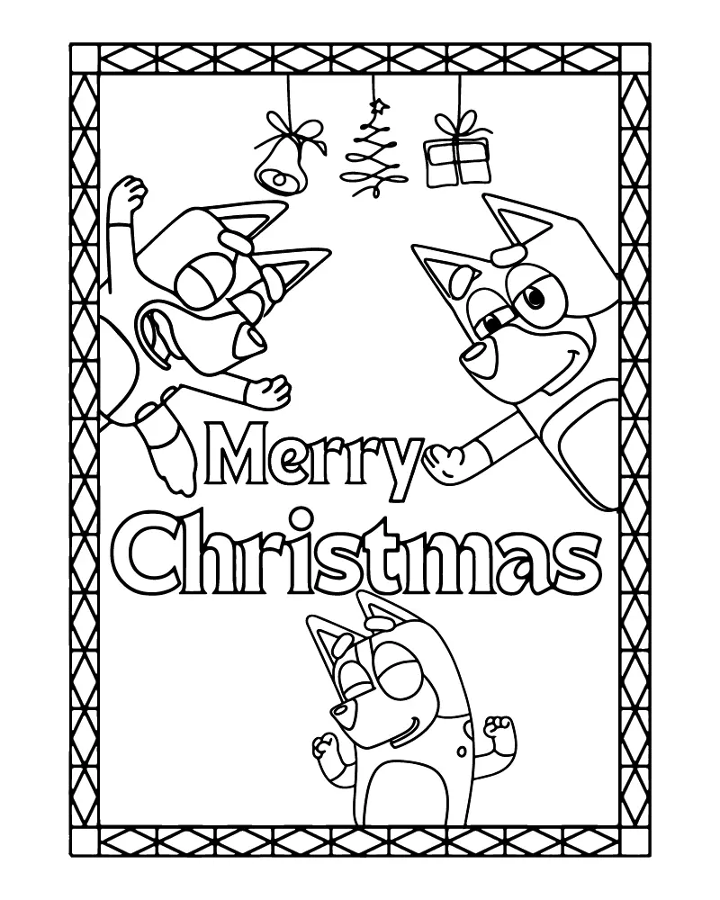 Bluey Christmas Coloring Pages 2