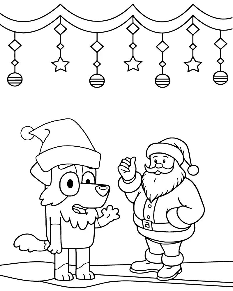 Bluey Christmas Coloring Pages 20