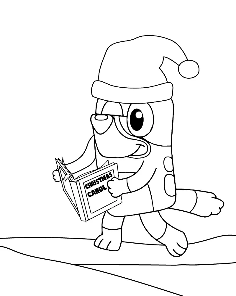 Bluey Christmas Coloring Pages 3