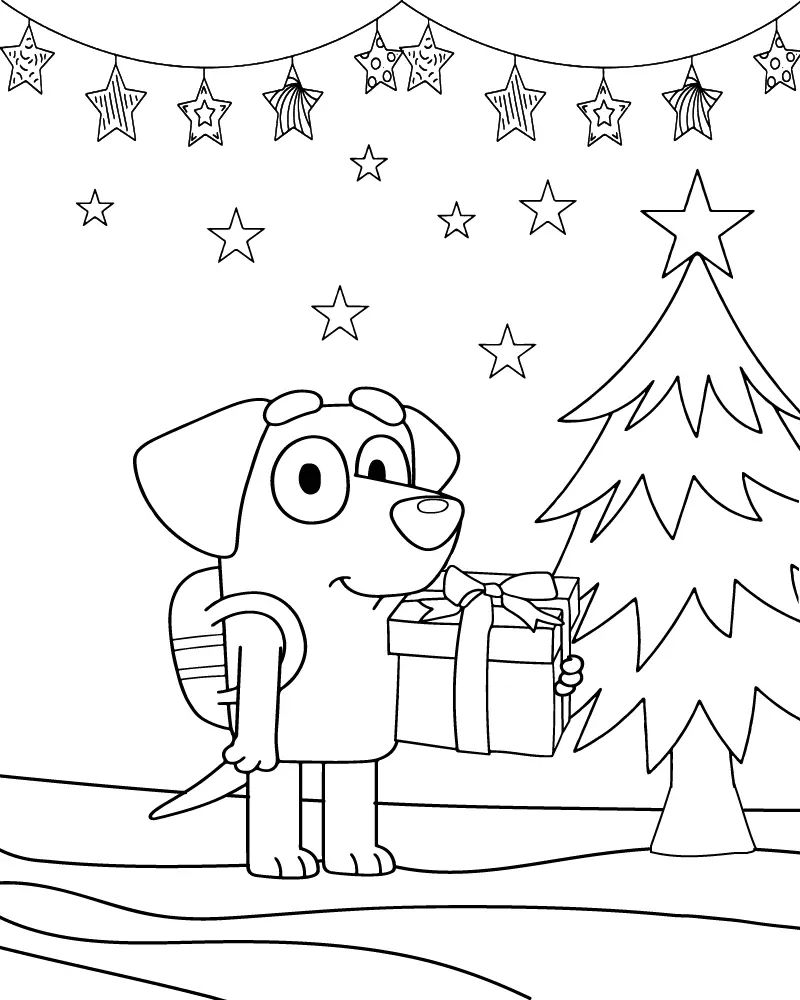 Bluey Christmas Coloring Pages 5