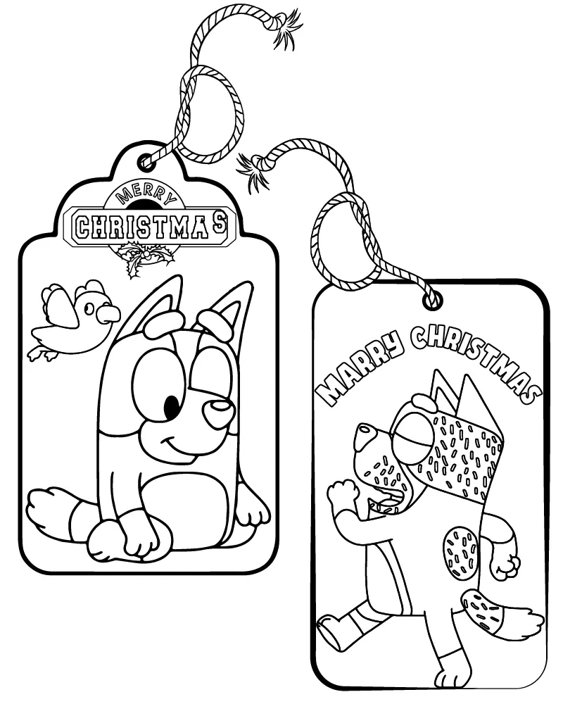 Bluey Christmas Coloring Pages 6