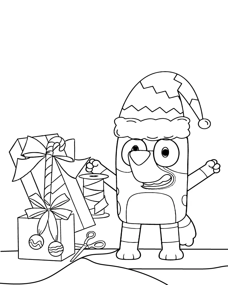 Bluey Christmas Coloring Pages 7