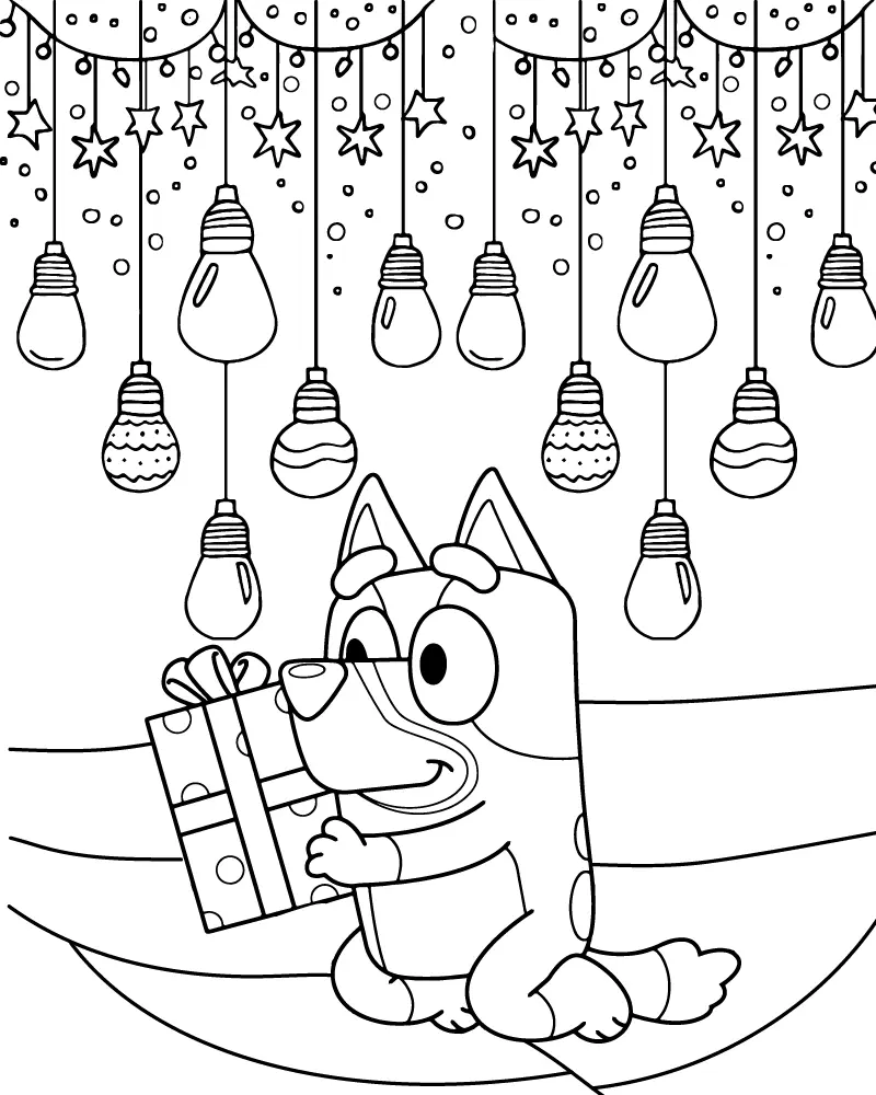 Bluey Christmas Coloring Pages 8