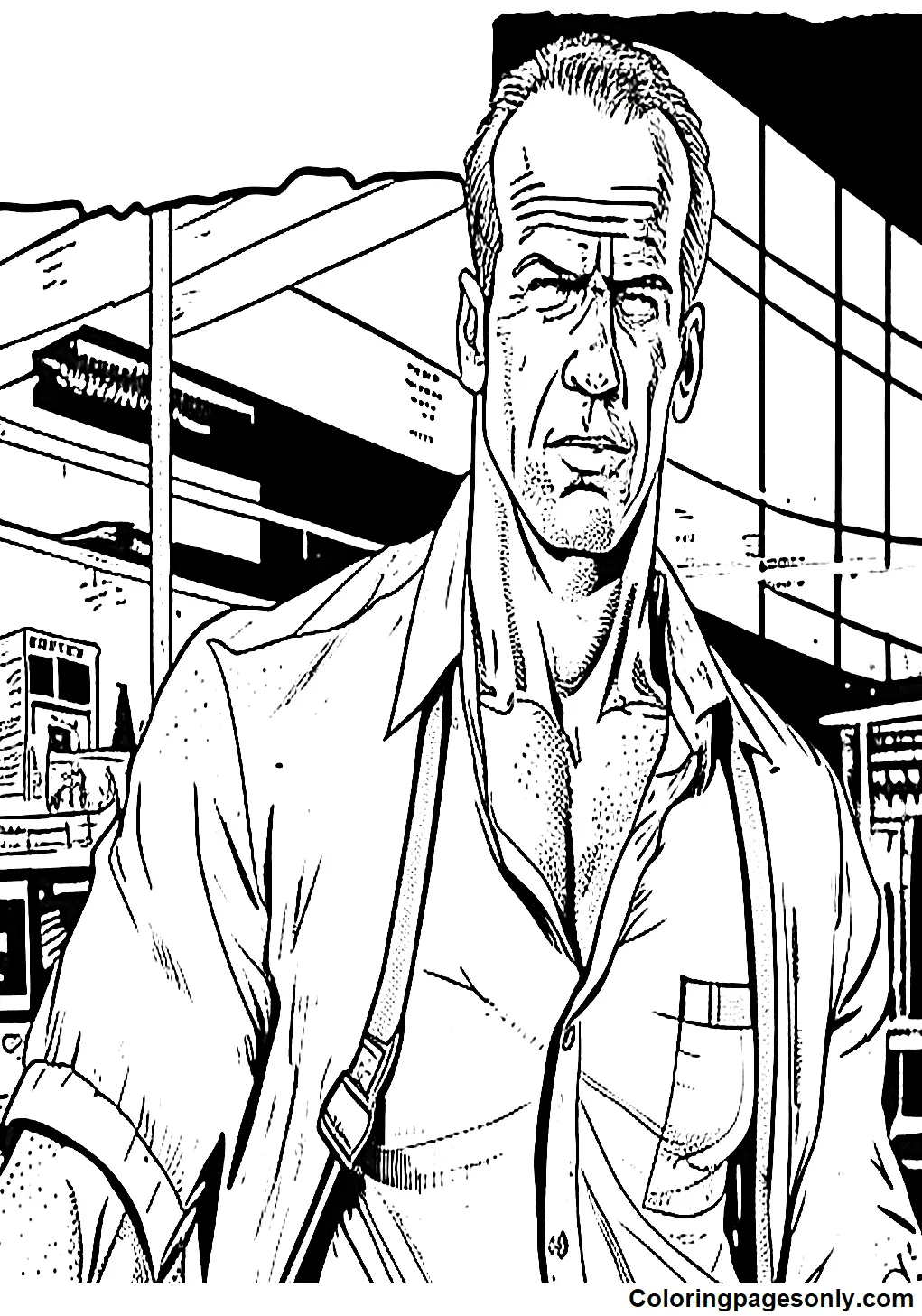 Desenhos de Bruce Willis Para Colorir 6