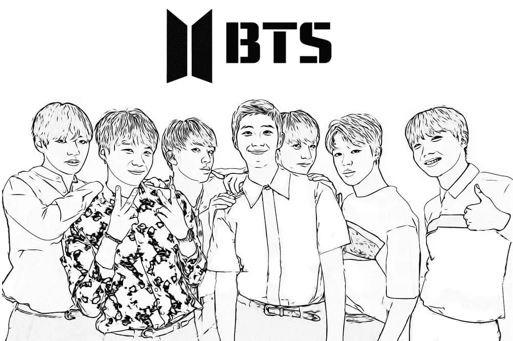 BTS Coloring Pages 15