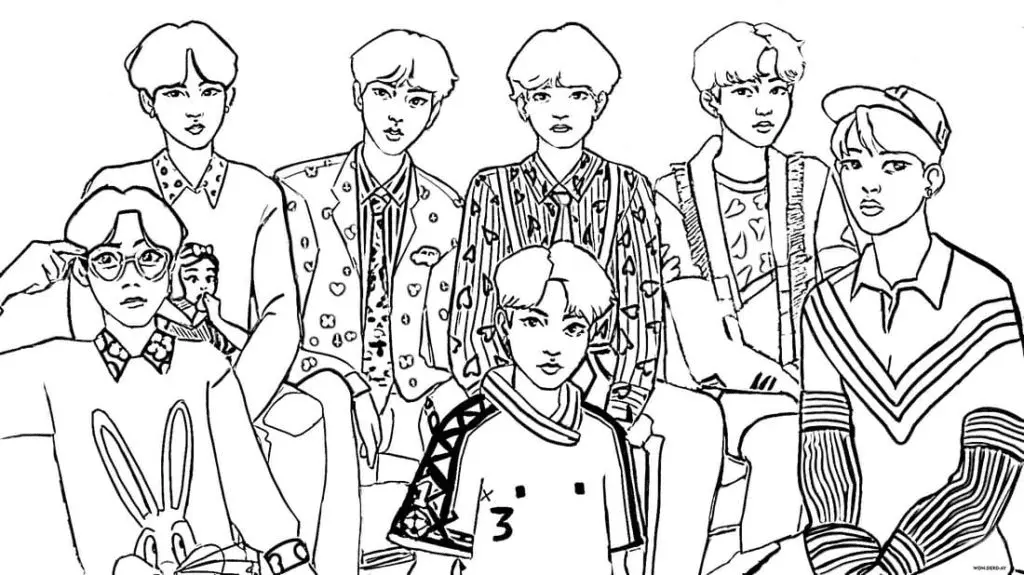 BTS Coloring Pages 29