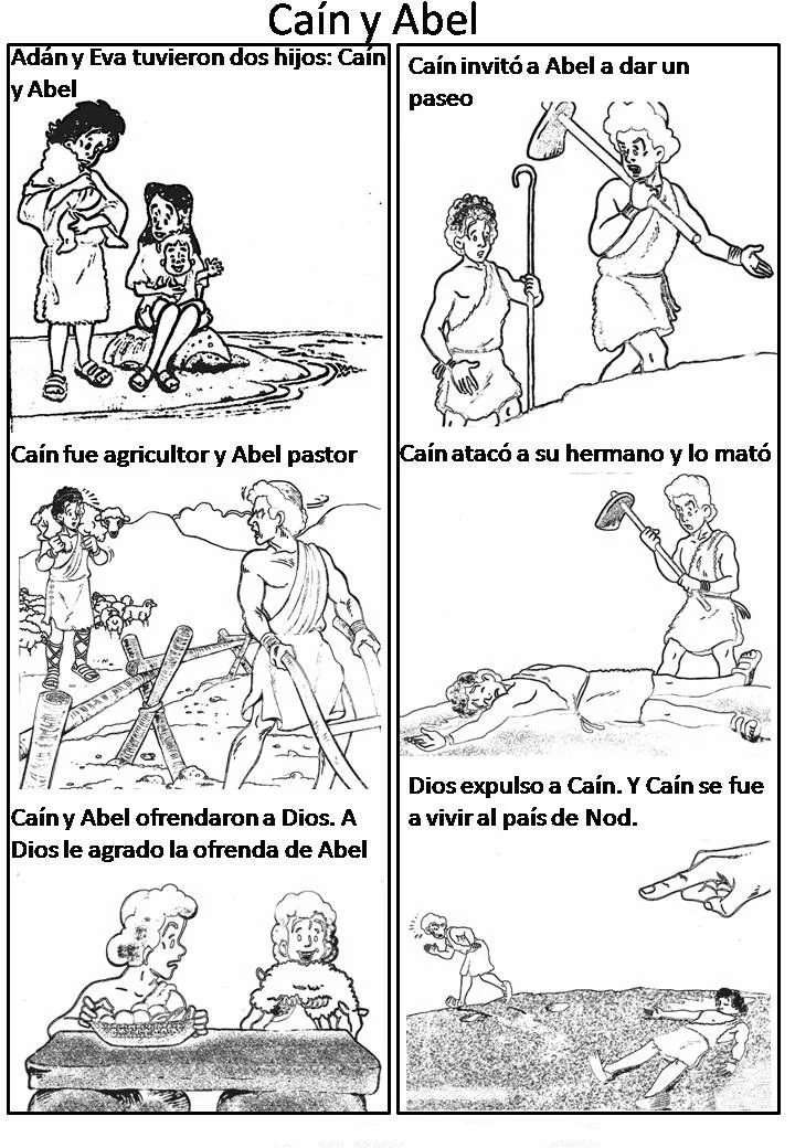 Desenhos de Caim E Abel Para Colorir