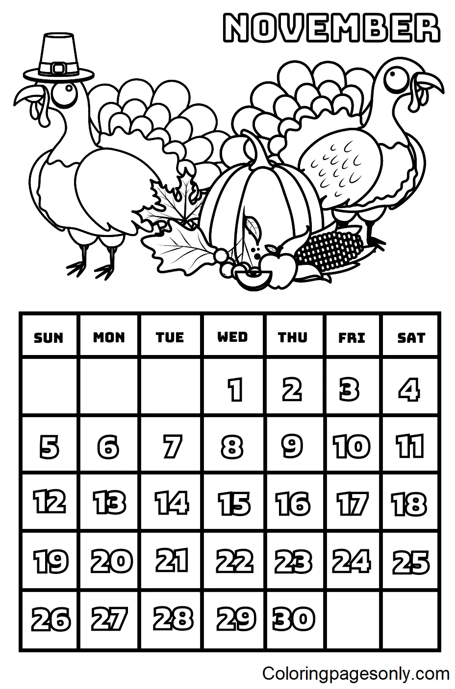 Calendar 2023 Coloring Pages 12