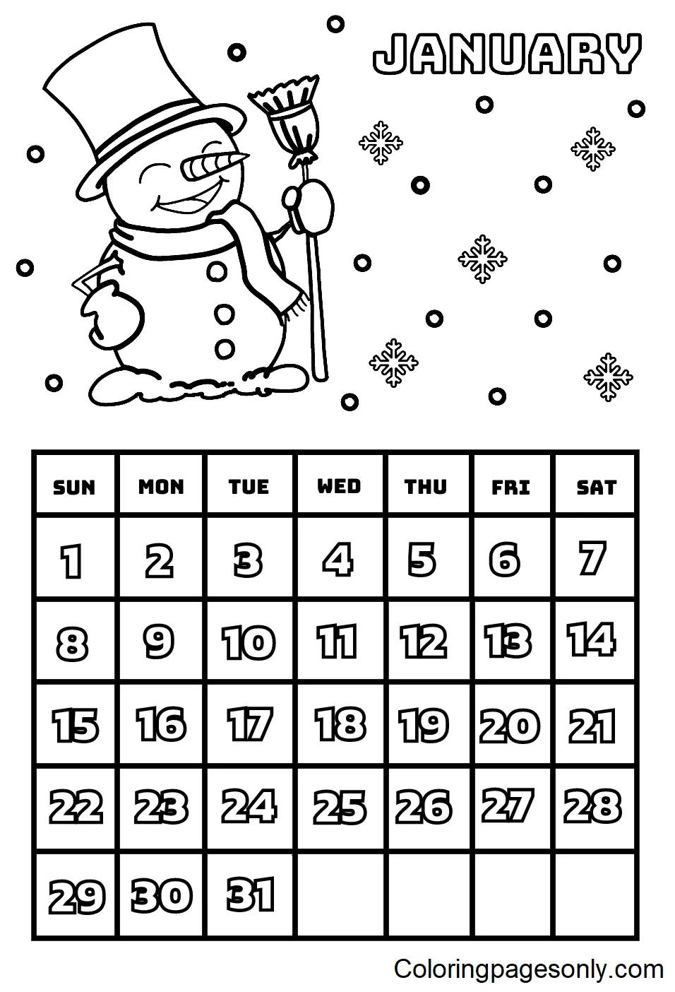 Calendar 2023 Coloring Pages 7