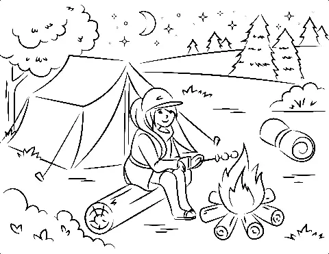 Camping Coloring Pages 18